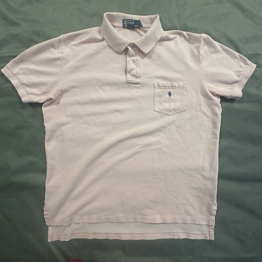 Vintage Polo Ralph Lauren Shirt Mens S Pink 90s 00s Y2K USA Pocket Short Sleeve